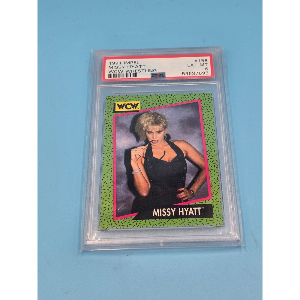 Missy Hyatt 1991 Impel Wrestling Wcw Rookie Card #158 Psa 6 Graded